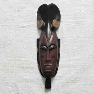 19 1/4" Vintage & Traditional Handcrafted Wooden African Hanging Mask!!